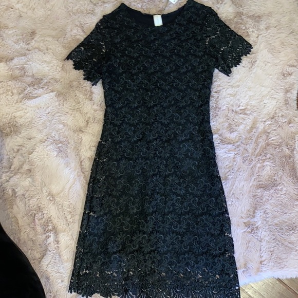 Zara Dresses & Skirts - Zara Collection black lace shortsleeve dress cocktail wedding dressy NWT Small​​